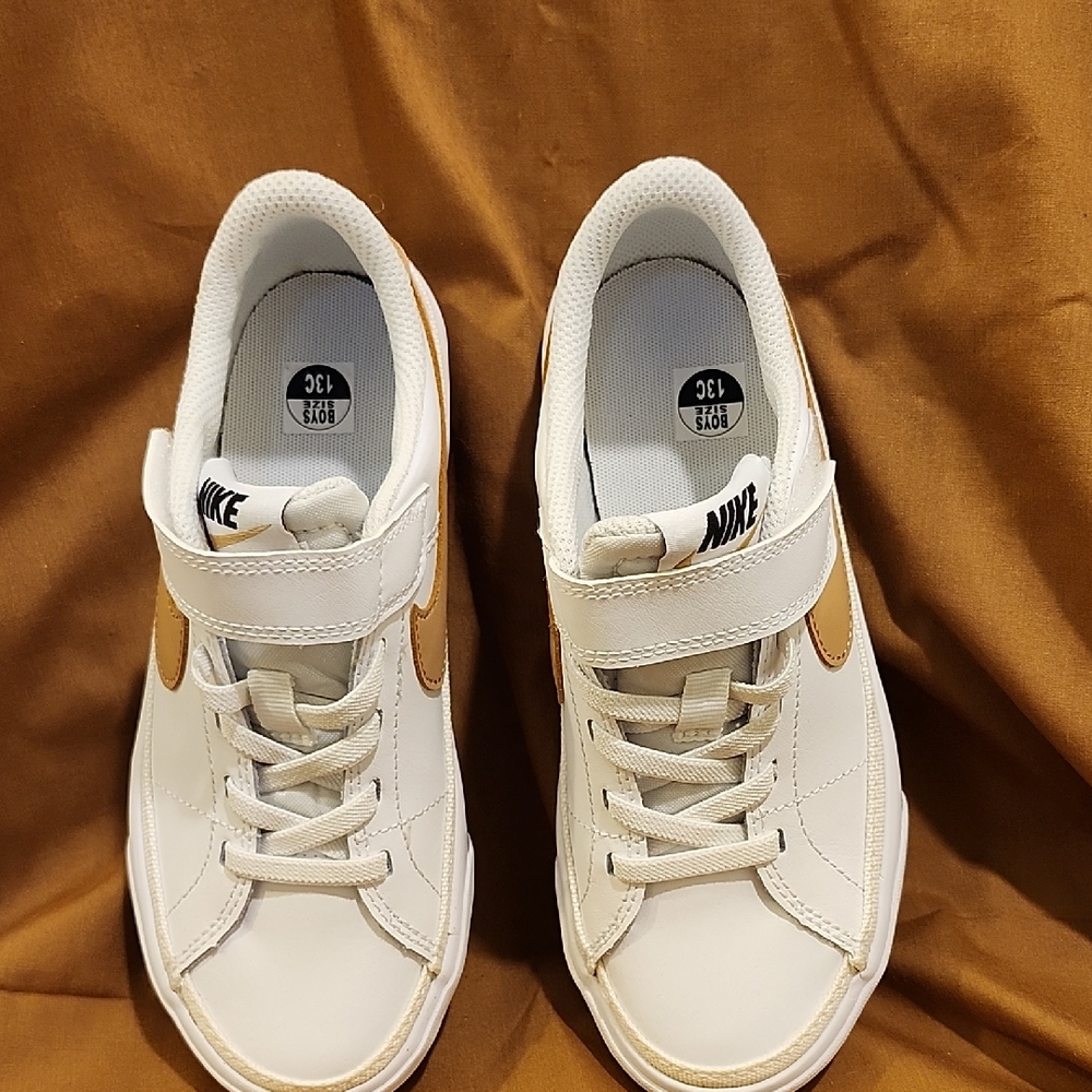 Nike Kids White and Brown Sneakers